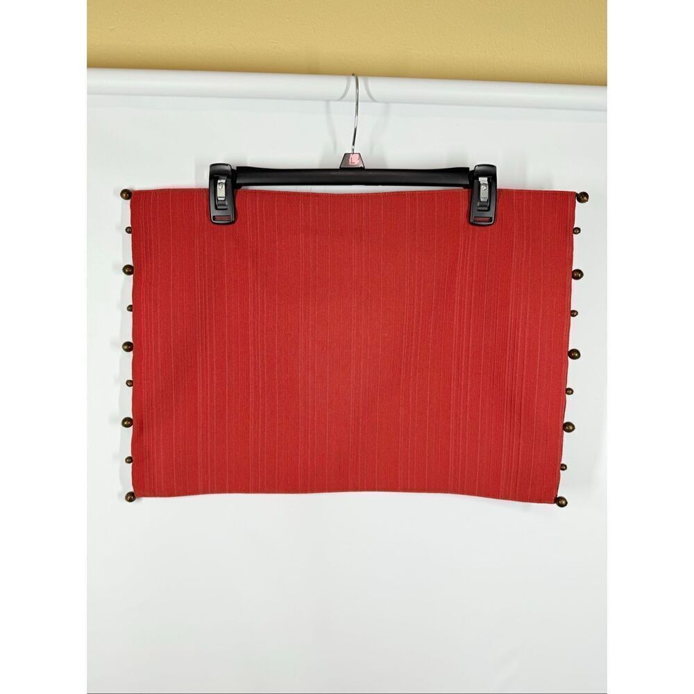 Unbranded Tableware Placemats Cloth Backing 8 Pieces Orange/brown beading detail